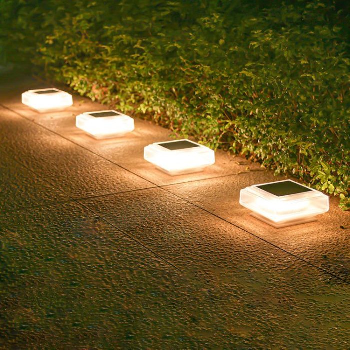 Modern Simple Solar Waterproof ABS Polycrystalline Silicon Square LED