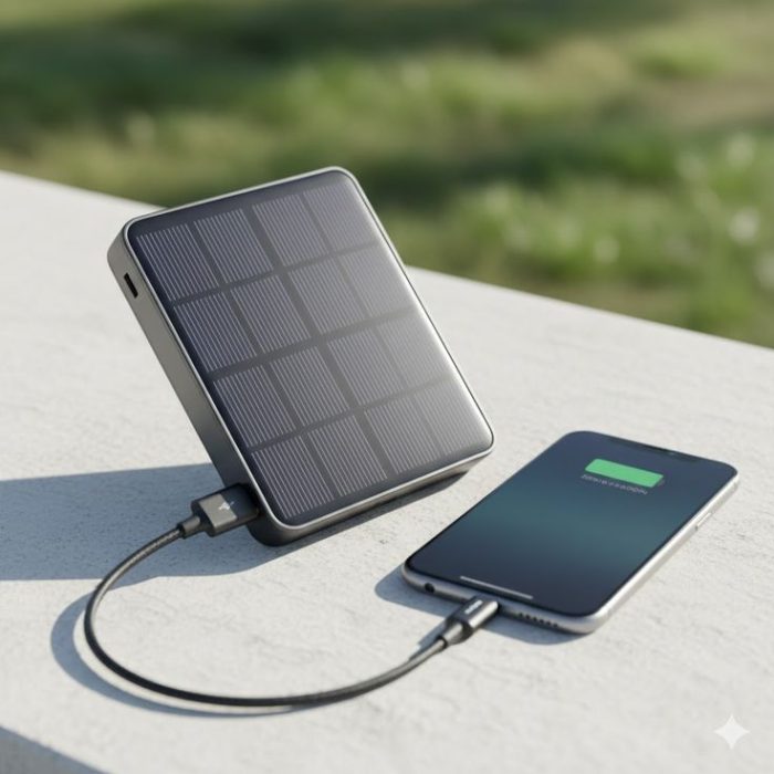 Solar Powered Portable Battery Charger for Outdoor Use